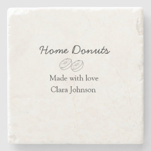 Homemade doughnuts bakery add your text name custo stone coaster