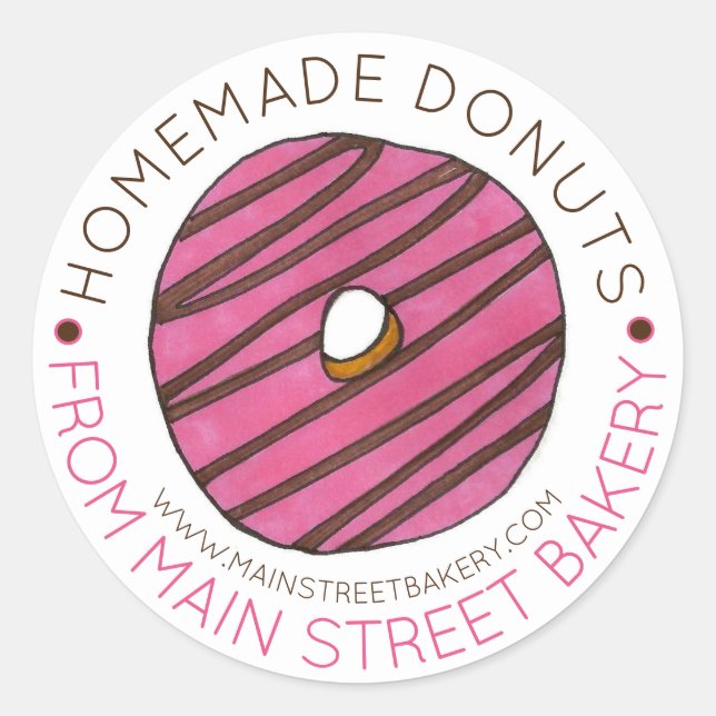 Homemade Doughnuts Doughnuts Baked Made with Love  Classic Round Sticker (Front)