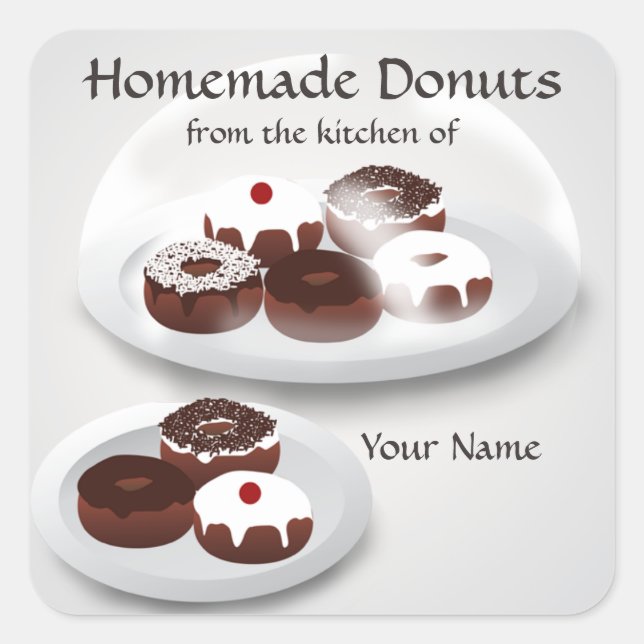 Homemade Doughnuts Label Sticker (Front)