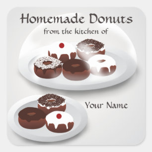 Homemade Doughnuts Label Sticker