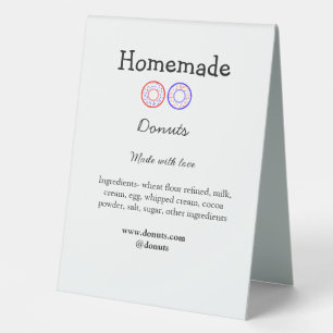 Homemade doughnuts made with love add text website