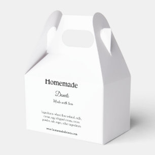 Homemade doughnuts made with love add text website favour box