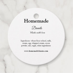 Homemade doughnuts made with love add text website favour tags
