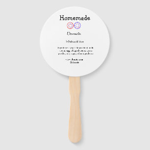 Homemade doughnuts made with love add text website hand fan