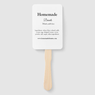 Homemade doughnuts made with love add text website hand fan