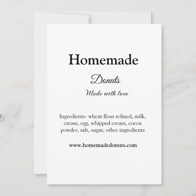 Homemade doughnuts made with love add text website invitation (Front)