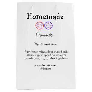Homemade doughnuts made with love add text website medium gift bag