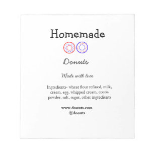 Homemade doughnuts made with love add text website notepad