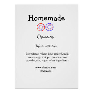 Homemade doughnuts made with love add text website poster