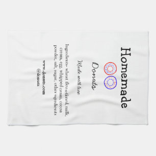 Homemade doughnuts made with love add text website tea towel