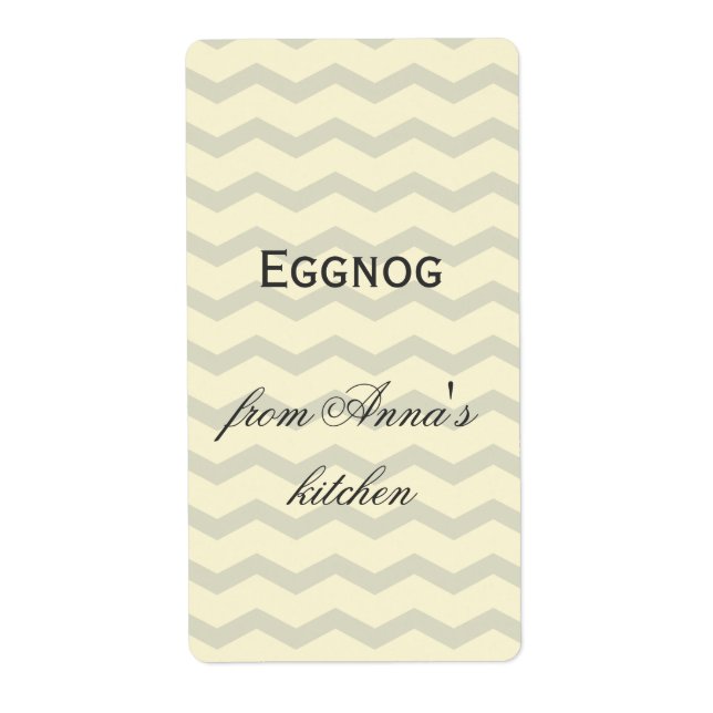 Homemade eggnog personalised chevron (Front)