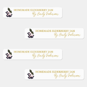 Homemade Elderberry Jam Thin Seal Label