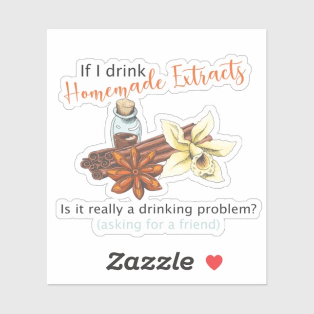 Homemade extract funny sticker, vanilla extract (Sheet)