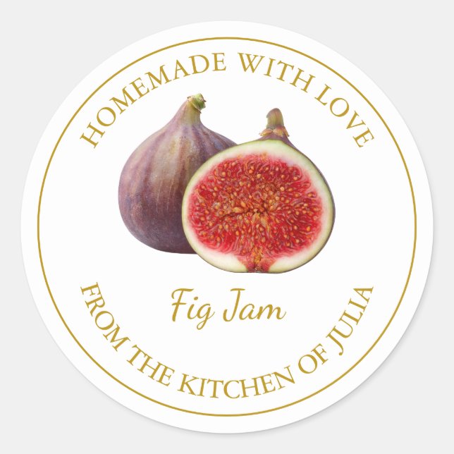 Homemade Fig Jam Label | White (Front)