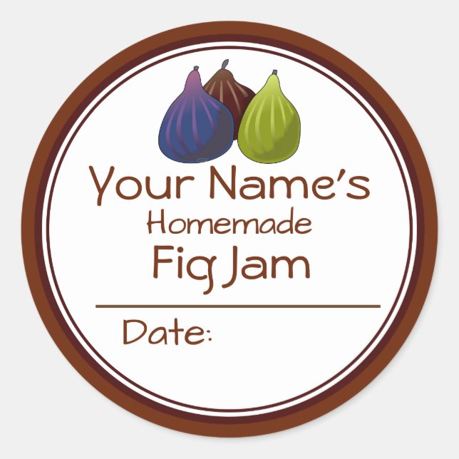 Homemade Fig Jam or Preserves Label Customisable (Front)