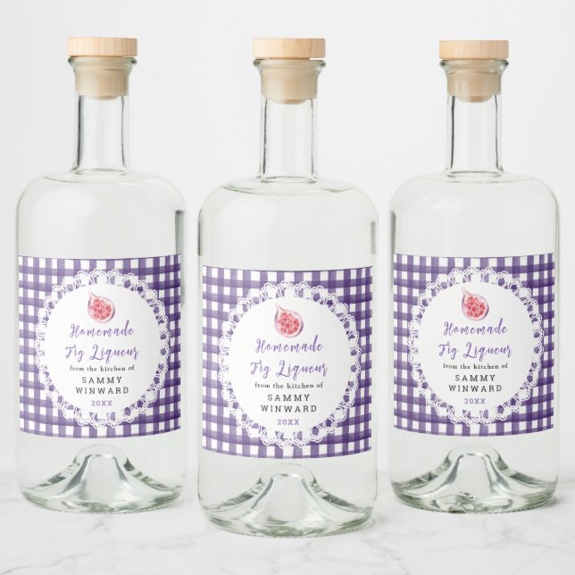 Homemade Fig Liqueur Label (Bottles)