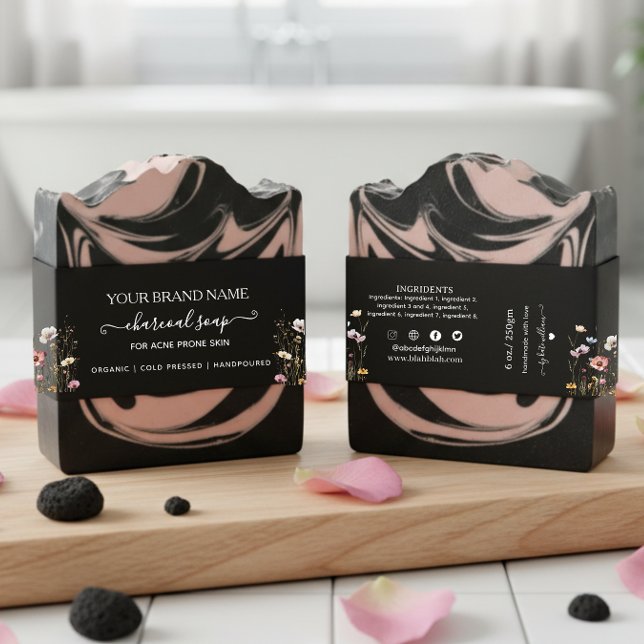 Homemade floral Soap Belly Band Soap Packaging Invitation Belly Band (Creator Uploaded)