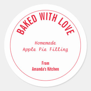 Homemade Food Christmas Custom Gift Party Favour Classic Round Sticker