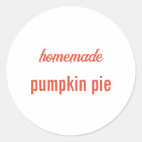 Homemade Food Gift Party Favour Pumpkin Pie Custom