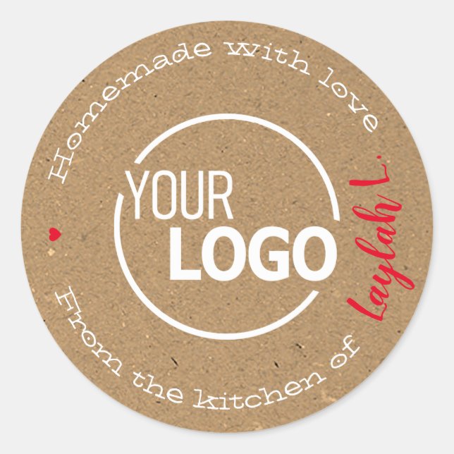 Homemade From The Kitchen Of Huge Logo Template  Classic Round Sticker (Front)