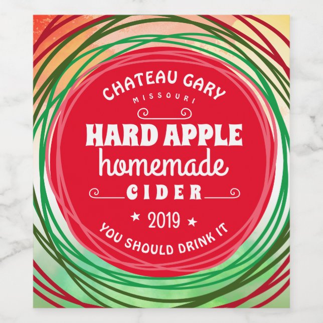 Homemade fruit faux vineyard personalised wine label (Single Label)