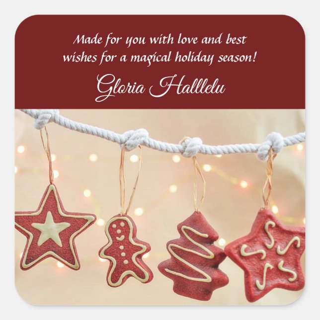 Homemade Gingerbread Christmas Cookies Stickers (Front)