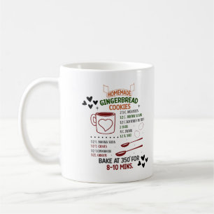 Homemade Gingerbread Cookie Recipe Christmas Gift Coffee Mug