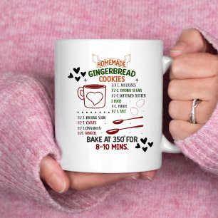 Homemade Gingerbread Cookie Recipe Christmas Gift Coffee Mug