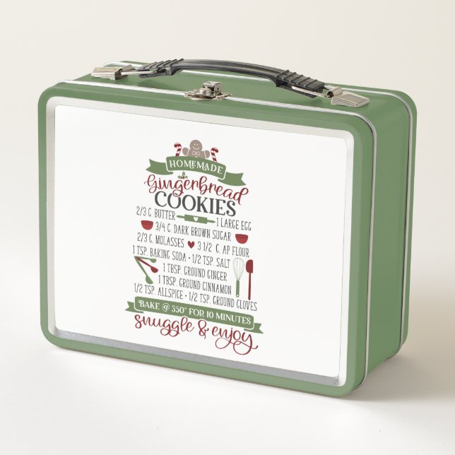 Homemade Gingerbread cookie recipe  Metal Lunch Box (Front)