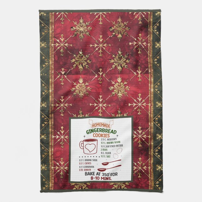Homemade Gingerbread Cookies Recipe Kitchen Towels (Vertical)