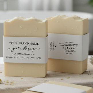 Homemade Goat Soap Belly Band Soap Packaging Invitation Belly Band