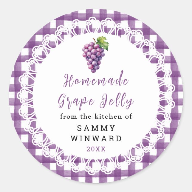 Homemade Grape Jelly Jar Label (Front)