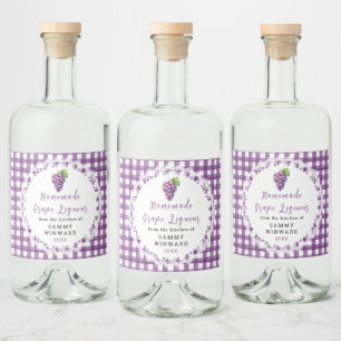Homemade Grape Liqueur Bottle Label
