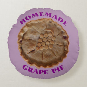 Homemade Grape Pie Round Cushion