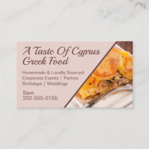 Homemade Greek Food Restaurant Delivery Business Card