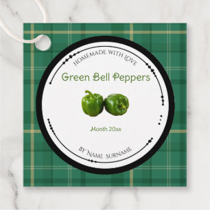 Homemade Green Bell Peppers Label Hang Tag