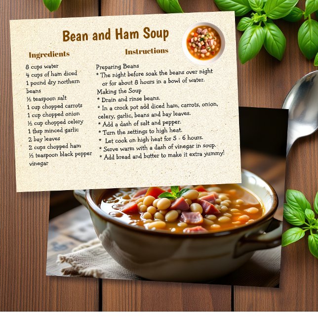 Homemade Ham and Bean Soup Recipe Postcard (Creator Uploaded)