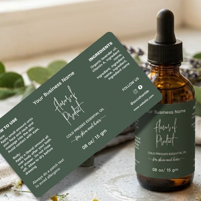 Homemade Herbal Essential Oil Bottle Label (Creator Uploaded)