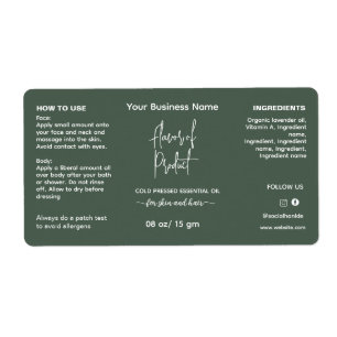Homemade Herbal Essential Oil Bottle Label