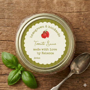 Homemade & Home Grown  Farmhouse Tomato Sauce Classic Round Sticker