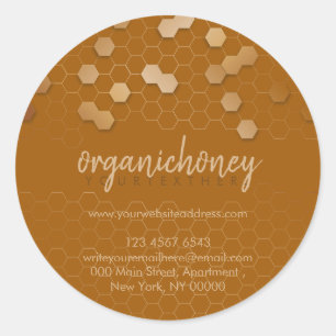 Homemade Honey Jar Beewax Candle Terracotta Gold Classic Round Sticker
