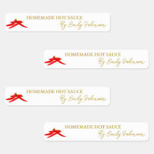 Homemade Hot Chilli Sauce Thin Label