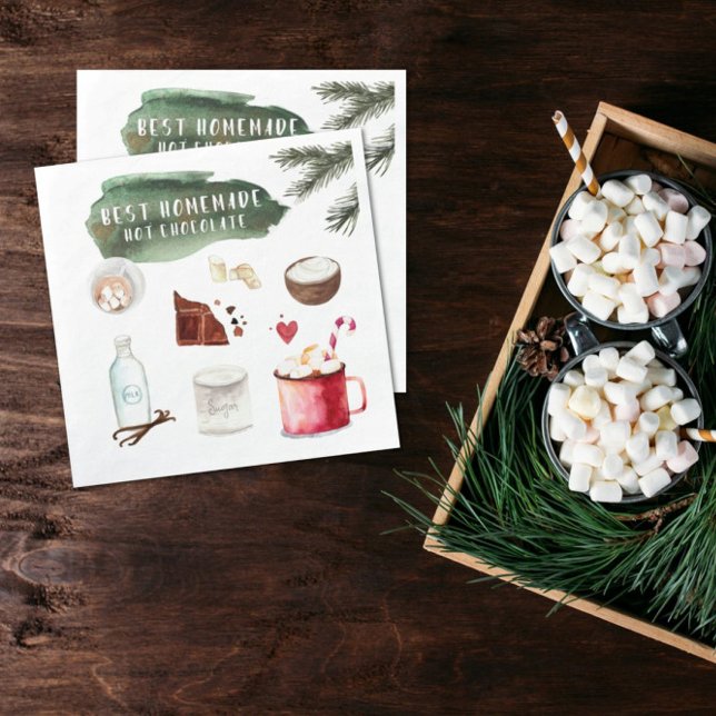 Homemade Hot Chocolate Recipe | Holiday Party Napkin (Creator Uploaded)