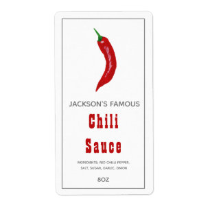 Homemade Hot Sauce   Chilli Sauce  Label