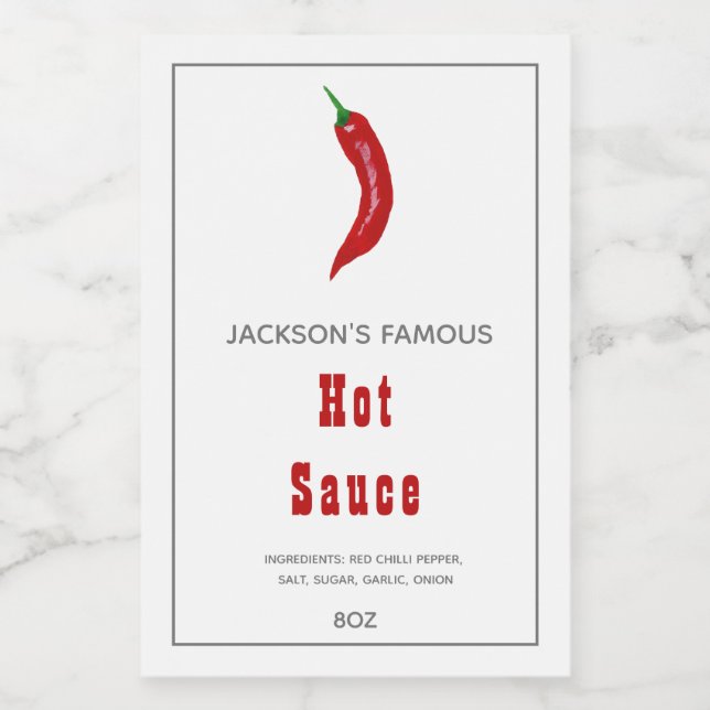 Homemade Hot Sauce | Chilli Sauce  Label (Single Label)