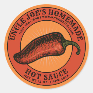Homemade Hot Sauce Jalapeno Label Template