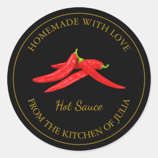 Homemade Hot Sauce Label | Black