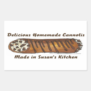 Homemade Italian Chocolate Chip Cannoli Baked By Rectangular Sticker