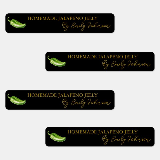 Homemade Jalapeno Jelly Thin Label (Group)