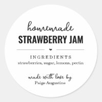 Homemade Jam / Food Canning Jar Gift Label Sticker